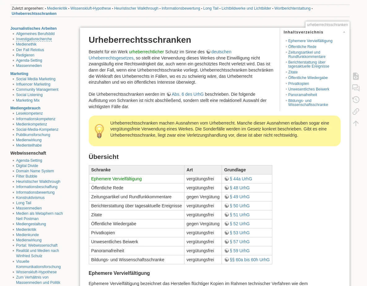 A screenshot of medien-wiki.de